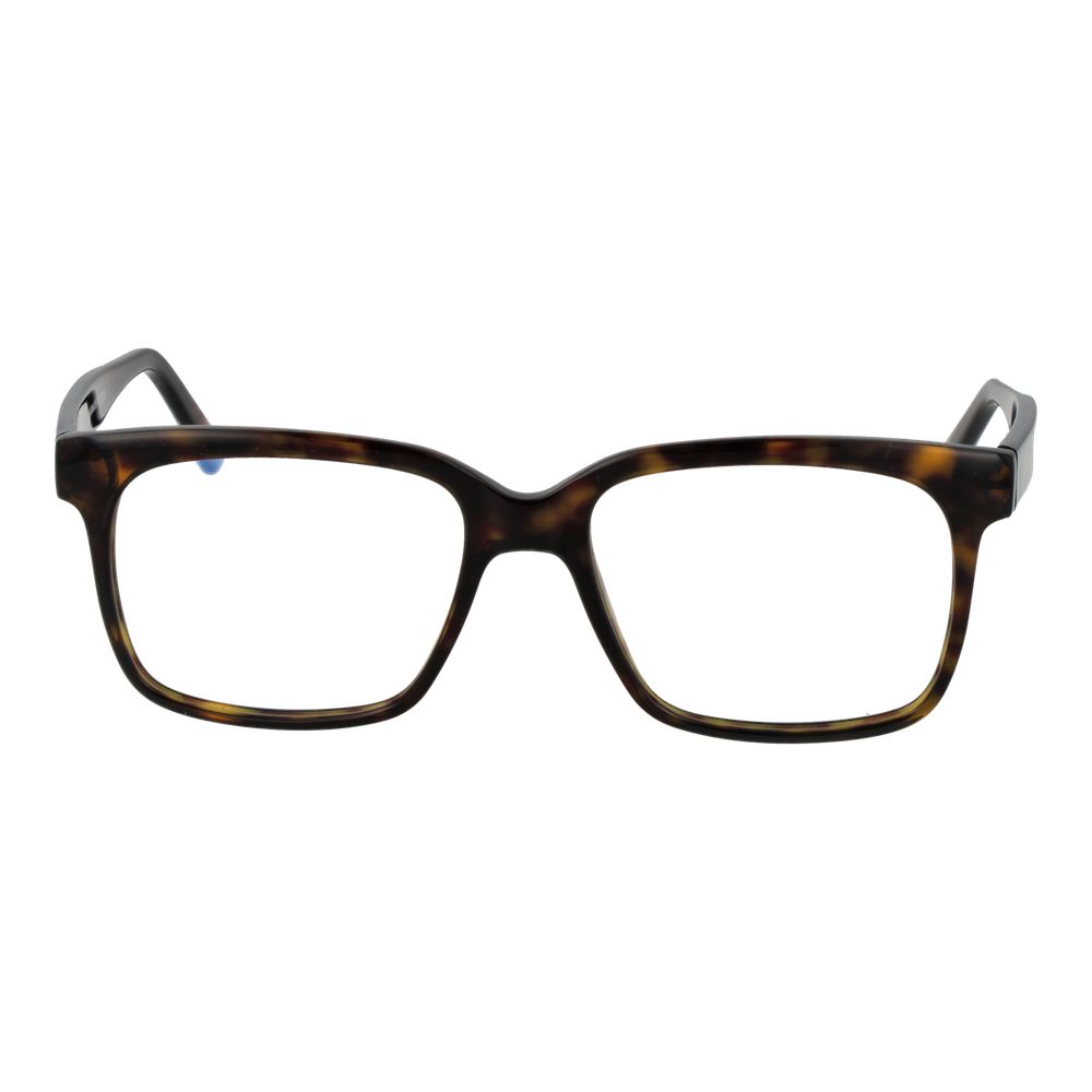 Andy Wolf Brown Unisex Glasses Frame in full-rim acetate, rectangular design, size 53-16-145, includes branded case.