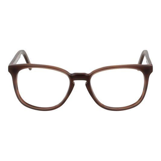 Andy Wolf Brown Unisex Glasses Frame, full-rim acetate, rectangle style, size 52-17-145, with demo lenses, brown color.