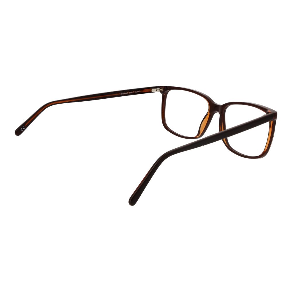Andy Wolf Brown Unisex Glasses Frame in full-rim acetate, rectangle style with demo lenses, size 58-15-145, shipped with branded case.