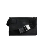 Dolce & Gabbana Black Leather Logo Embossed Waist Fanny Pack Bag