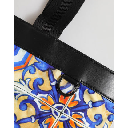 Dolce & Gabbana Multicolor Maiolica Print Tote Shoulder Strap Bag