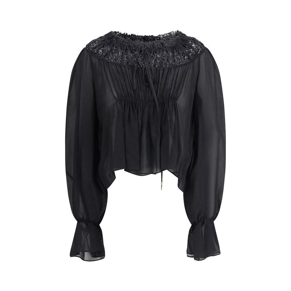 Chloé Silk georgette and lace Top CH-CH25AHT87117001-IT40 | M