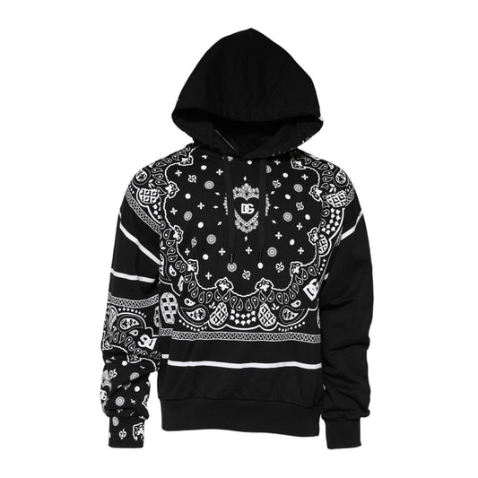 Dolce & Gabbana Black Bandana Hooded Men Sweatshirt Sweater TSH90750-50