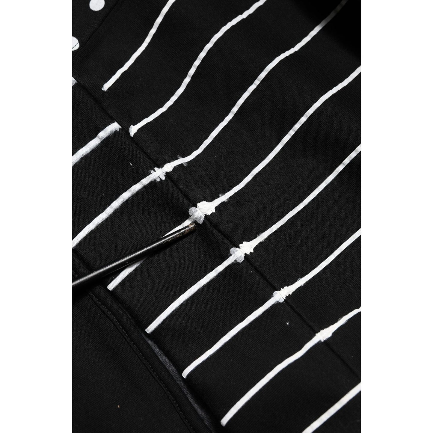 Dolce & Gabbana Black Stripes Hooded Men Sweatshirt Sweater TSH90751-48
