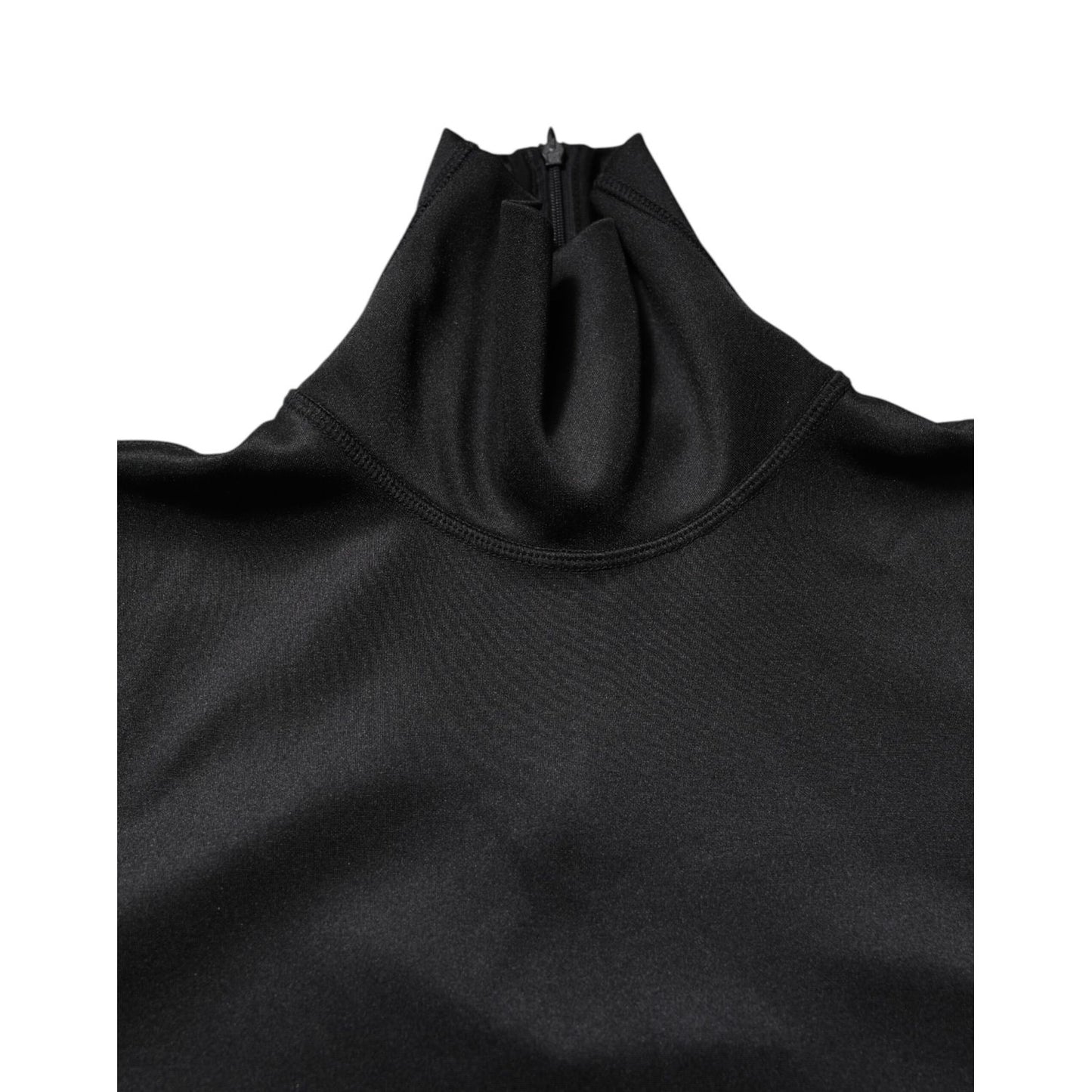 Dolce & Gabbana Black Polyester Turtleneck Pullover Sweater