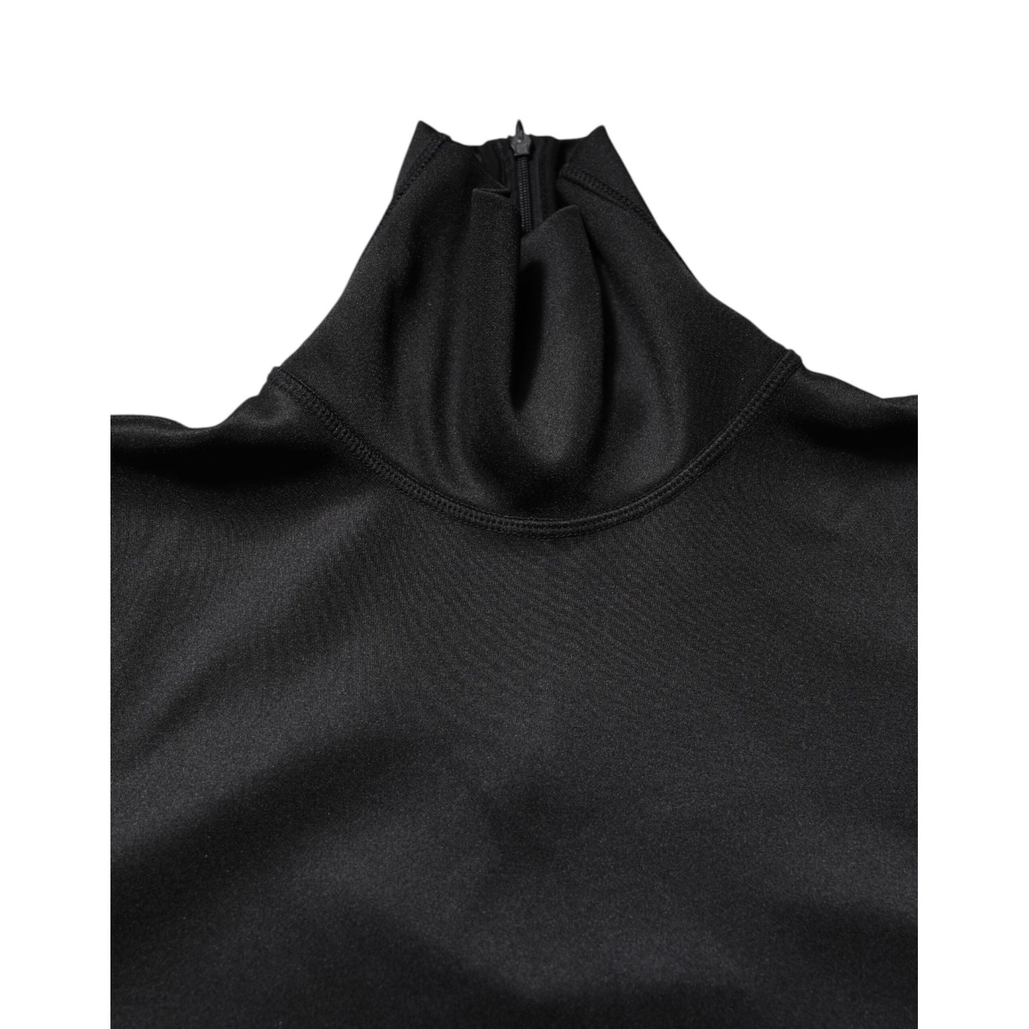 Dolce & Gabbana Black Polyester Turtleneck Pullover Sweater