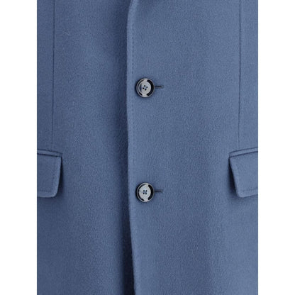 Brioni Light Blue Wool Coat