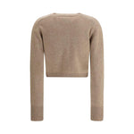 Loulou De Saison Cashmere crop Cardigan LO-ZEPHIRLDSBEIGEMELAN-L