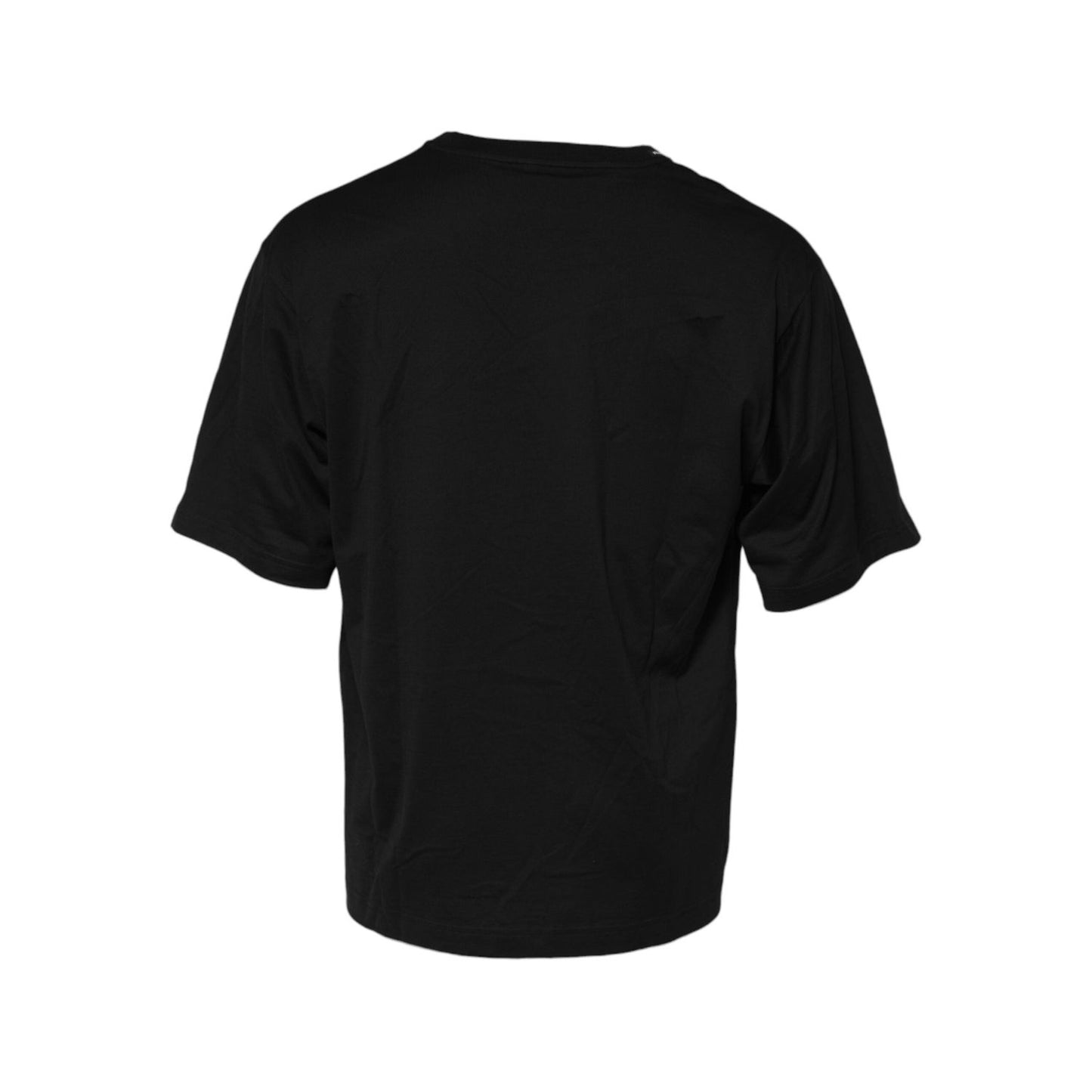 Dolce & Gabbana Black Cotton Crew Neck Short Sleeves T-shirt