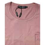 Dolce & Gabbana Pink Logo Plaque Cotton Crew Neck T-shirt TSH91046-56