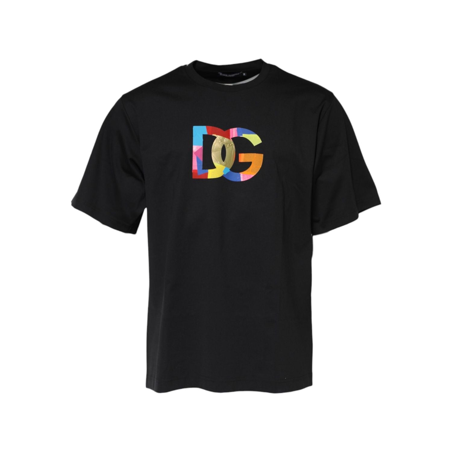 Dolce & Gabbana Black DG Logo Print Cotton Crew Neck T-shirt