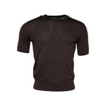 Dolce & Gabbana Brown Silk Crew Neck Short Sleeves T-shirt TSH91070-46