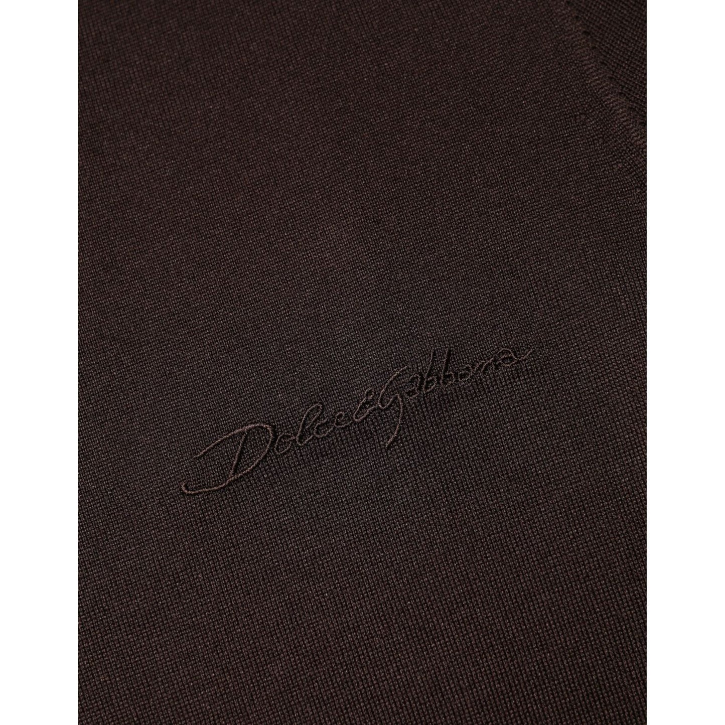 Dolce & Gabbana Brown Silk Crew Neck Short Sleeves T-shirt TSH91070-46