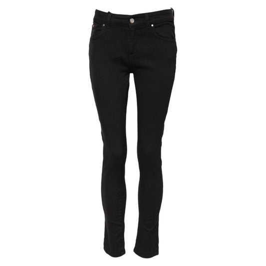 Dolce & Gabbana Black Cotton Skinny Mid Waist Denim Jeans PAN76546-38
