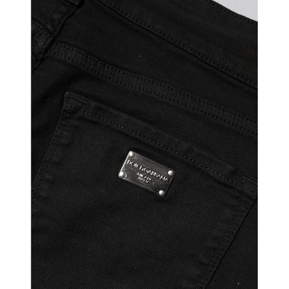 Dolce & Gabbana Black Cotton Skinny Mid Waist Denim Jeans