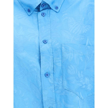 Balenciaga Blue Viscose Pattern Shirt
