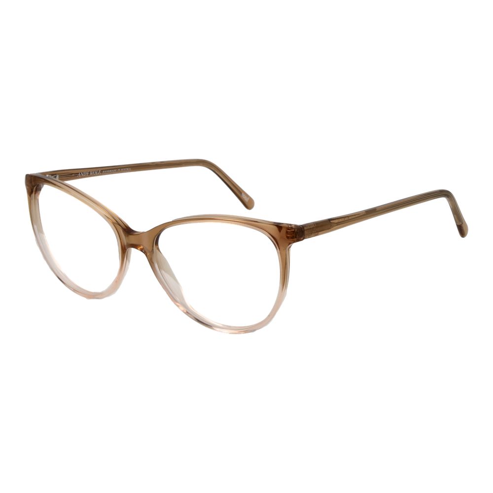 Andy Wolf Brown Unisex Glasses Frame in acetate with full-rim cat eye style and demo lenses.
