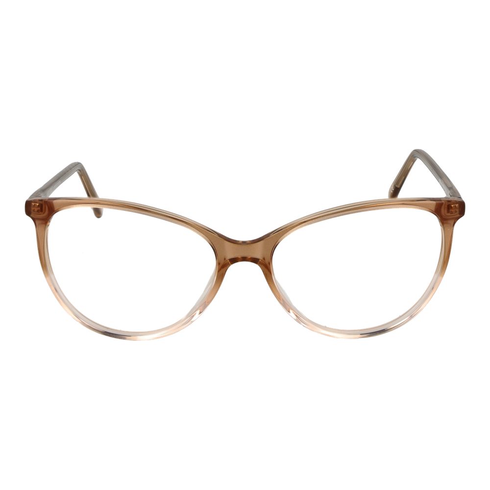 Andy Wolf Brown Unisex Glasses Frame in cat eye style, full-rim acetate, size 55-15-140, with demo lenses, includes branded case.