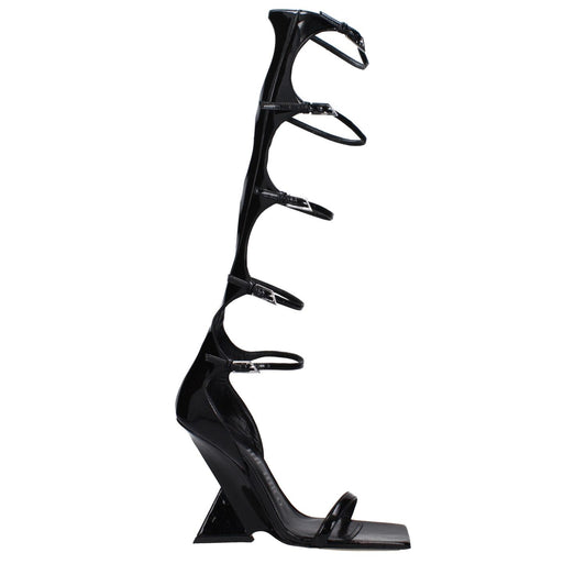 The Attico Black Leather Stiletto Heels Sandals TH-10031460122889-EU38/US8