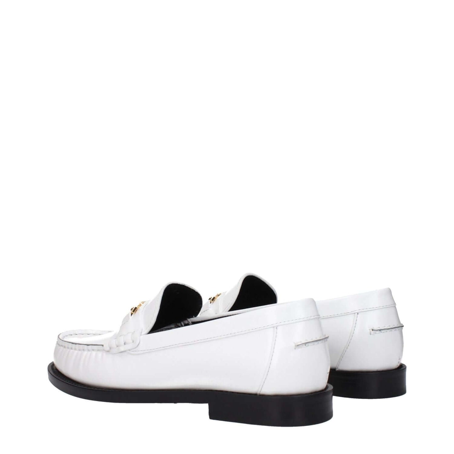 Versace White Leather Slip-On Loafers