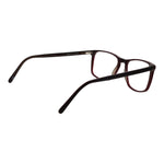 Andy Wolf Burgundy Unisex Glasses Frame in acetate with full-rim style, rectangle shape, and demo lenses, side view.