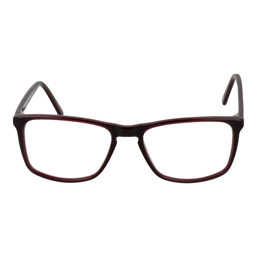 Andy Wolf Burgundy Unisex Glasses Frame with acetate material and full-rim style, shown in rectangle shape with demo lenses.