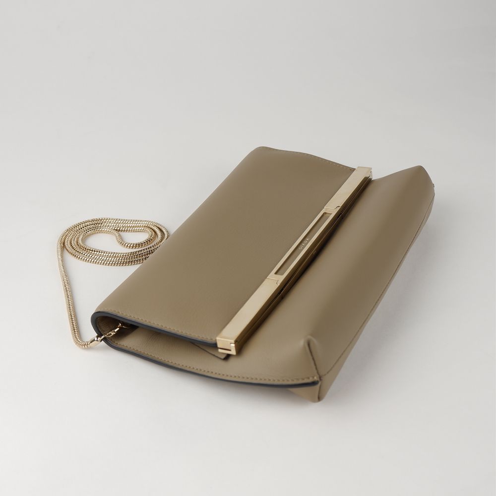 Giada Beige Leather Women Shoulder Bag