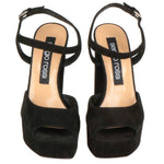 Sergio Rossi Black Velvet Sandal SE-15438-EU41/US11