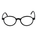 Andy Wolf Black Unisex Glasses Frame in oval full-rim acetate design, suitable for all genders, featuring demo lenses.