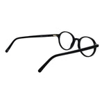 Andy Wolf Black Unisex Glasses Frame, acetate full-rim oval with demo plastic lenses, includes branded case, no spring hinge or extra protection.
