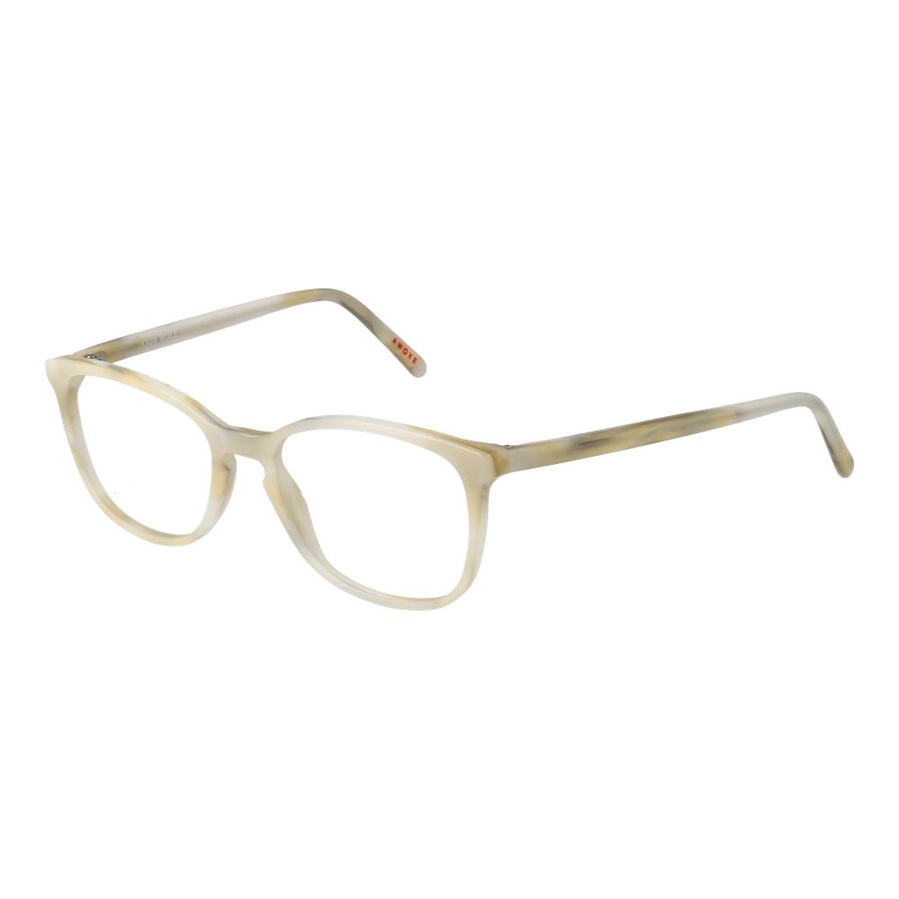Andy Wolf Cream Unisex Glasses Frame with rectangle acetate full-rim design and demo lenses.
