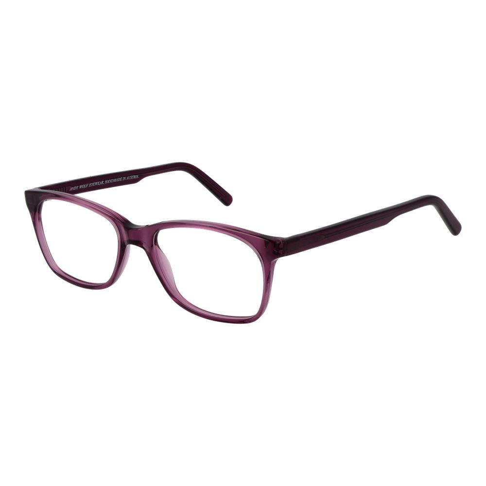 Andy Wolf Purple Unisex Glasses Frame in full-rim acetate with rectangle shape, featuring demo lenses and sleek purple design.