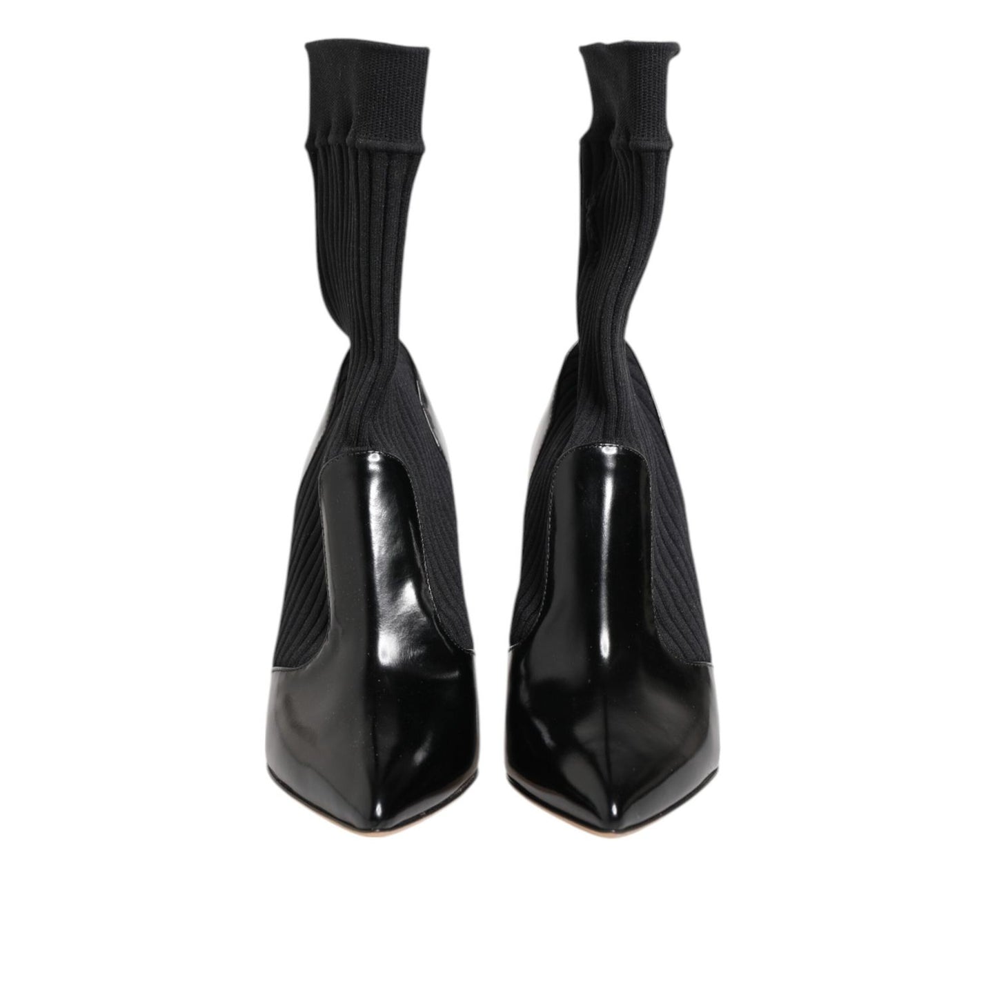 Dolce & Gabbana Black Stretch Stilettos Booties Socks Shoes LA12808-35