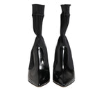 Dolce & Gabbana Black Stretch Stilettos Booties Socks Shoes LA12808-35