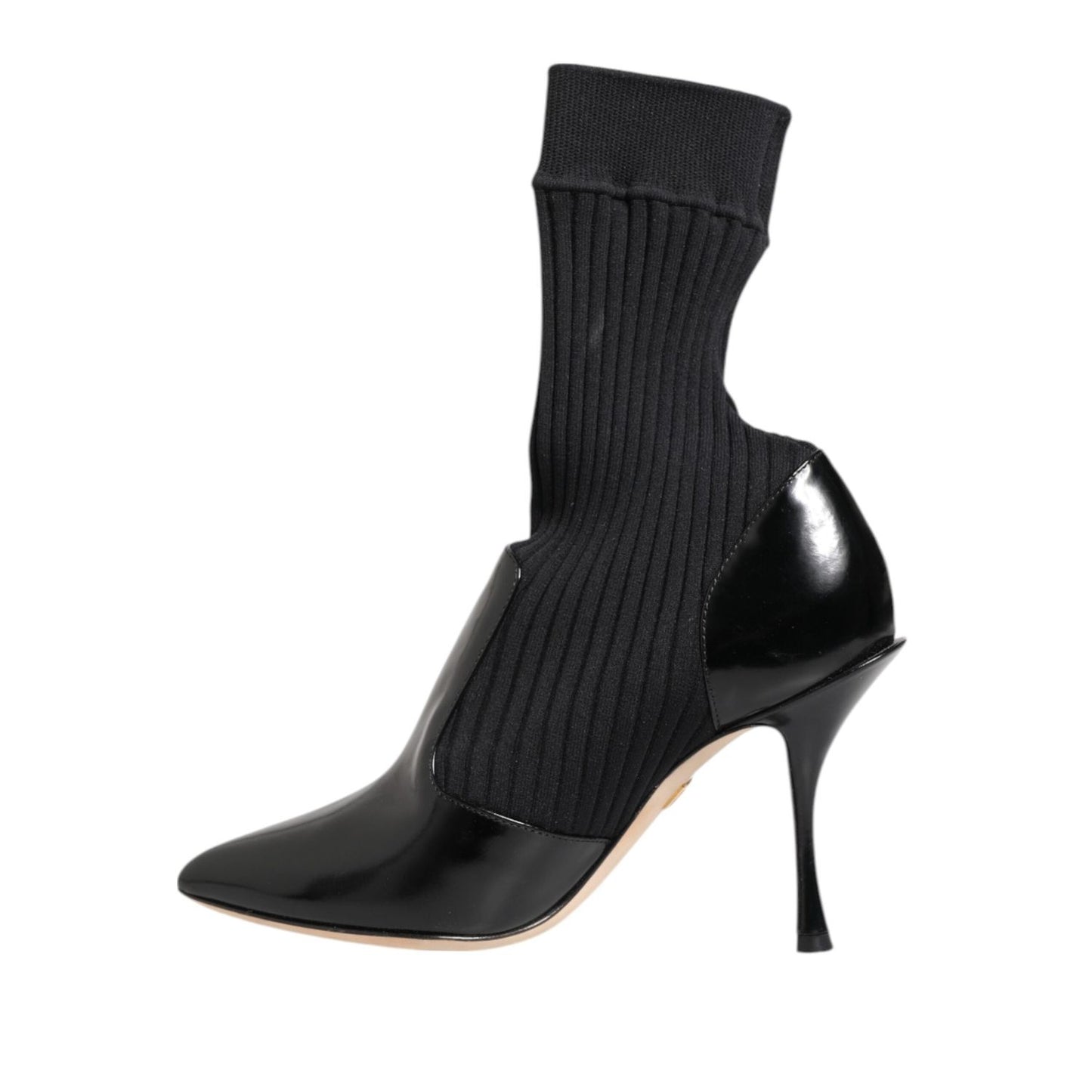 Dolce & Gabbana Black Stretch Stilettos Booties Socks Shoes LA12808-35