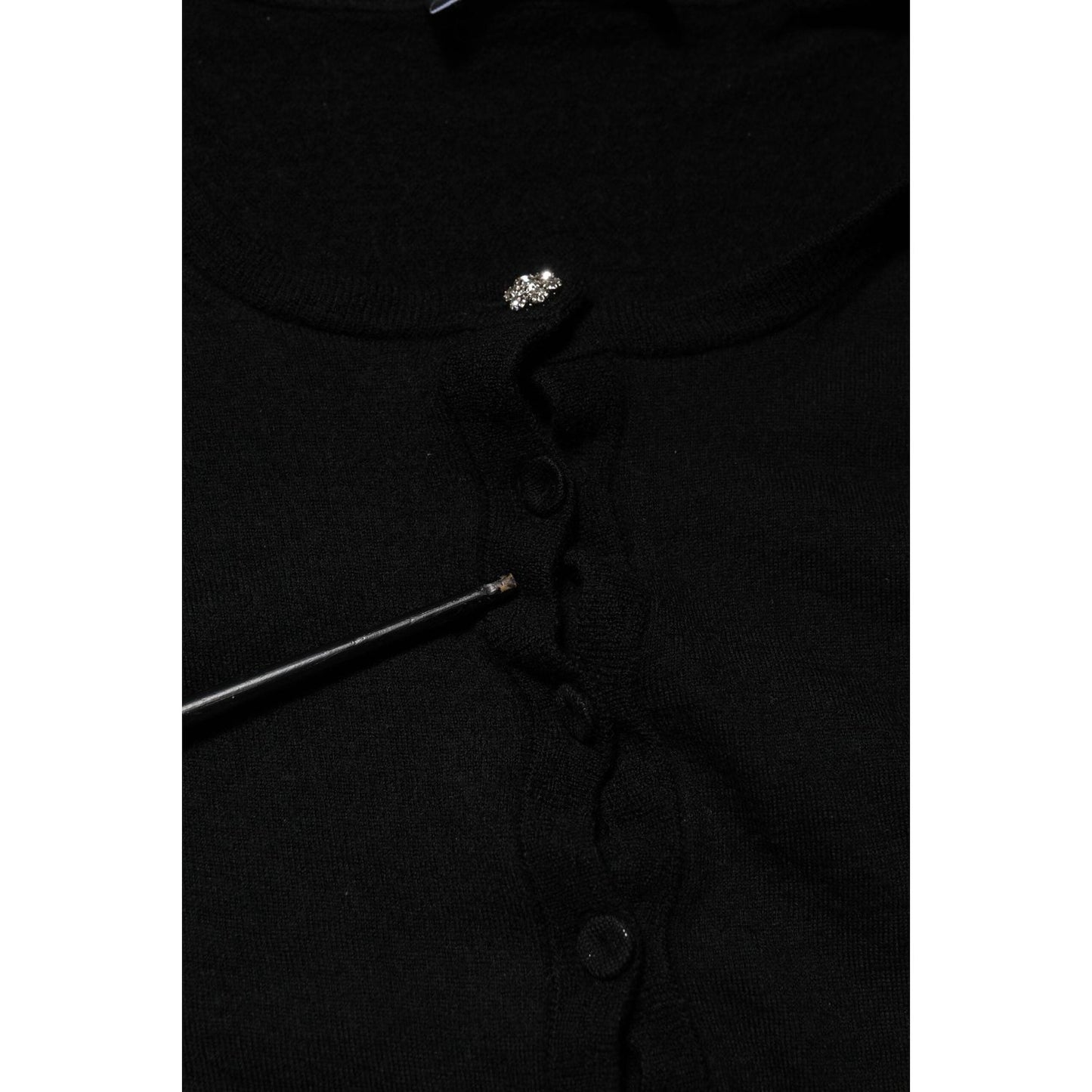 Dolce & Gabbana Black STAFF Round Neck Cardigan Sweater TSH90737-36