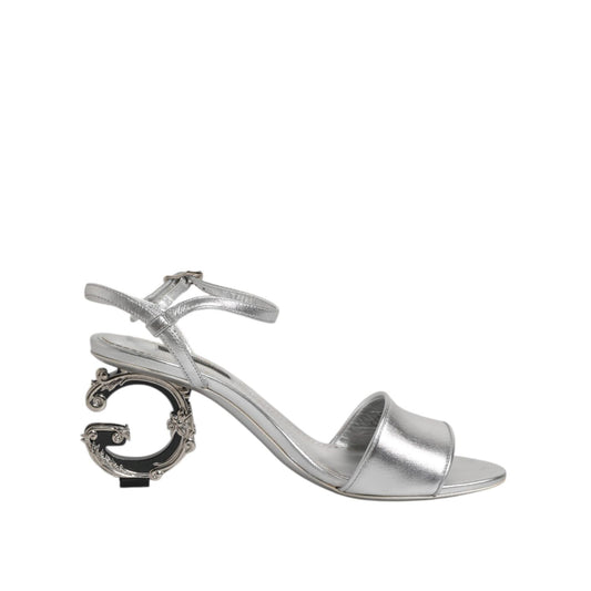 Dolce & Gabbana Silver KEIRA Heels Ankle Strap Sandals Shoes LA12833-35.5