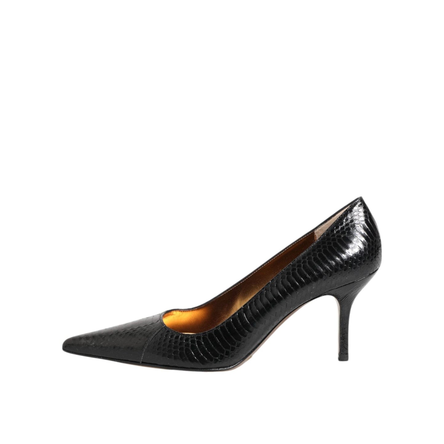 Dolce & Gabbana Black Exotic Leather Stiletto Pumps Shoes LA12896-36.5
