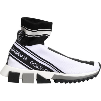 Dolce & Gabbana White Black Sorrento Socks Sneakers Shoes