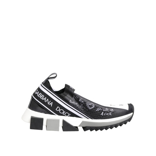 Dolce & Gabbana Black White Sorrento Low Top Sneakers Shoes LA12753-35.5