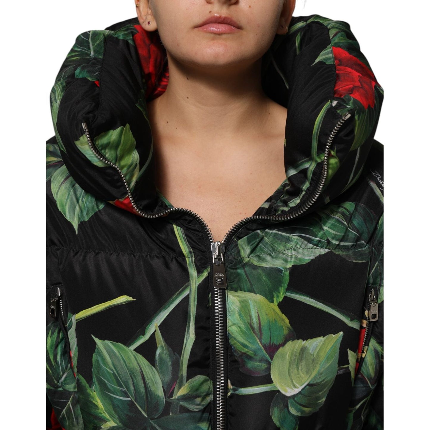 Dolce & Gabbana Multicolor Floral Puffer Coat Full Zip Jacket JKT41501-42