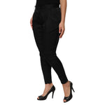 Dolce & Gabbana Black Acetate HighWaist Tapered Trouser Pants PAN76690-40