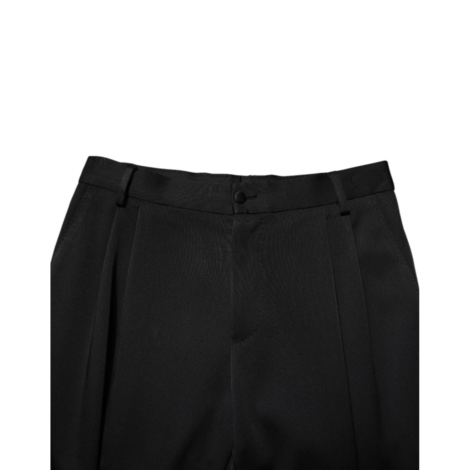 Dolce & Gabbana Black Acetate HighWaist Tapered Trouser Pants