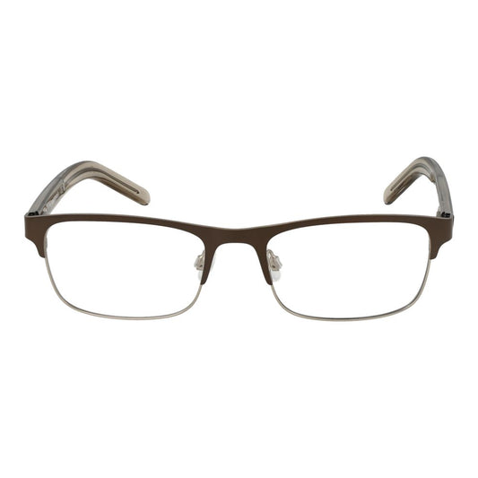 Front view of Converse Gray Men Glasses Frame with acetate full-rim rectangle design, gray color, size 52-18-145.