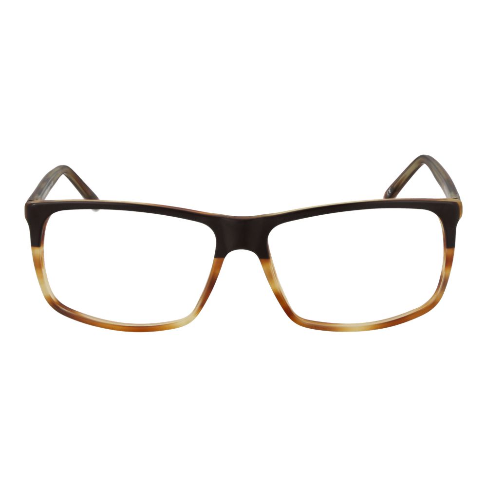 Andy Wolf Brown Unisex Glasses Frame, Rectangle Acetate Full-Rim Eyewear with Demo Lenses, Size 57-14-145