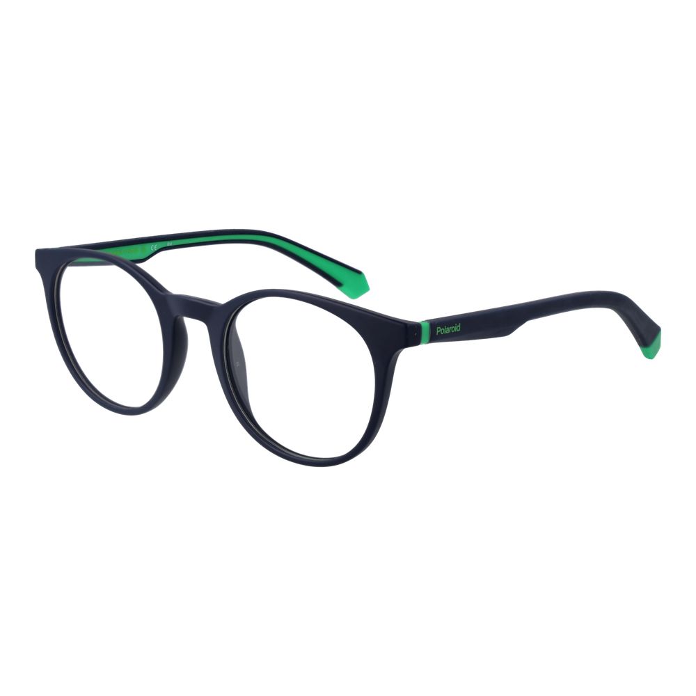 Polaroid Blue Unisex Glasses Frame in full-rim style with branded case.