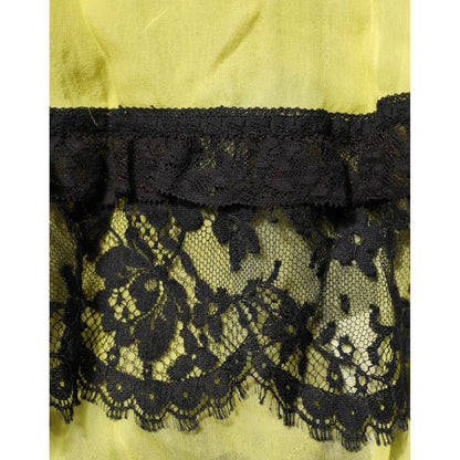 Dolce & Gabbana Yellow Black Babydoll Chemise Lingerie Dress