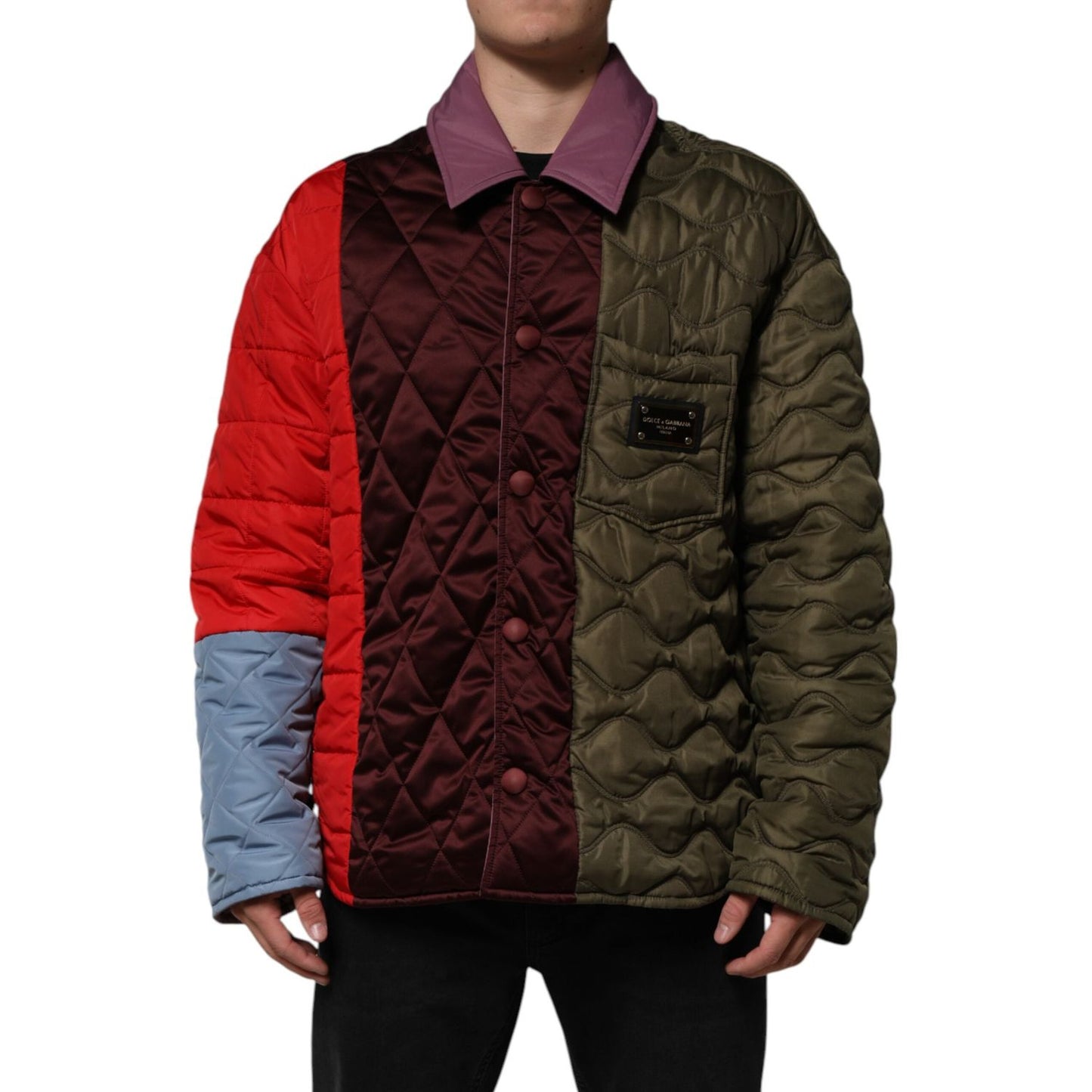 Dolce & Gabbana Multicolor Patchwork PolyesterQuilted Jacket JKT41531-48