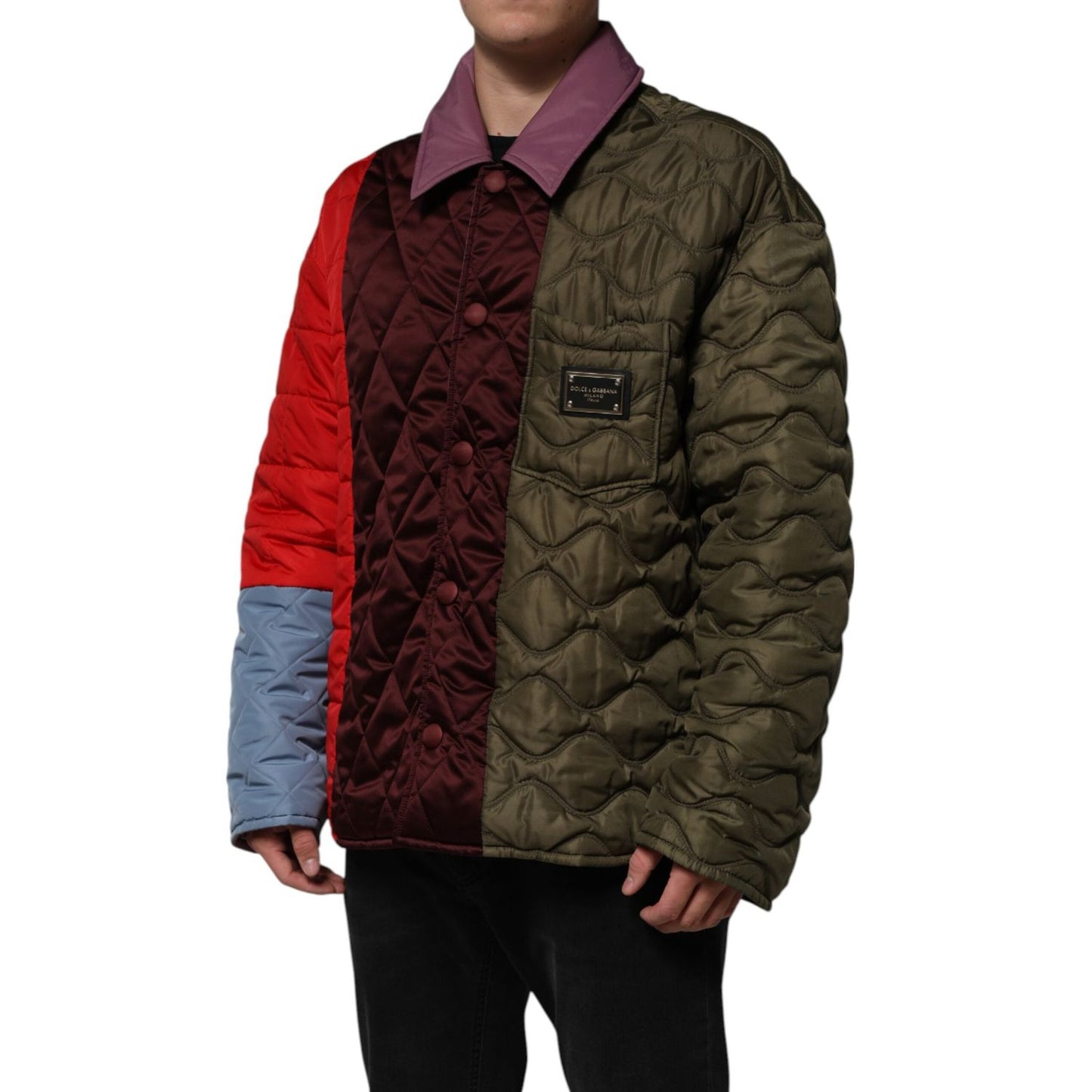 Dolce & Gabbana Multicolor Patchwork PolyesterQuilted Jacket JKT41531-48