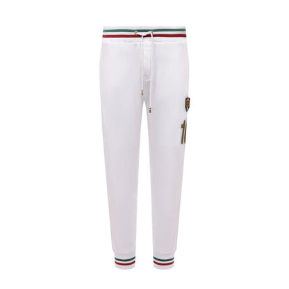 Dolce & Gabbana White Cotton Joggers (Workout Pants)